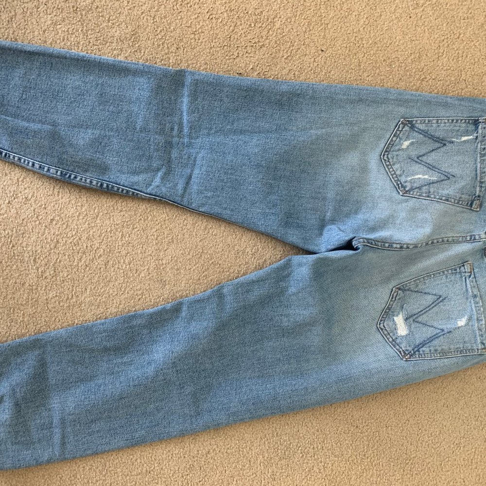 MOTHER Tomcat Light Blue Boyfriend Jeans - Picture 3 of 6